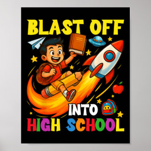 Rakete startet in die lustige High School Zurück z Poster