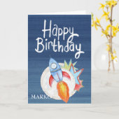 Rakete, süße Kinder zum Geburtstag Karte (Gelbe Blume)