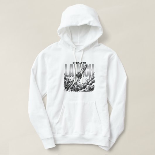 Rakete | Weltraum-Explorationsgrafik Hoodie (Design vorne)