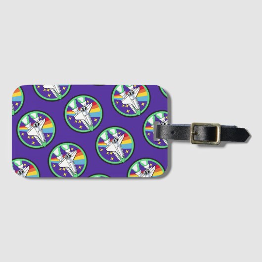 Rakete zum Mond Gepäckanhänger (Vorderseite (Horizontal))