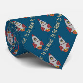 Rakete zum Mond Krawatte (Gerollt)