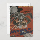 Rakete zum Mond Postkarte (Vorne/Hinten)