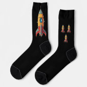 Rakete zum Mond Socken (Linkes Detail)