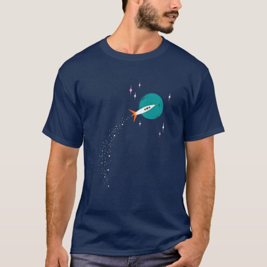 Rakete zum Mond T-Shirt (Vorderseite)
