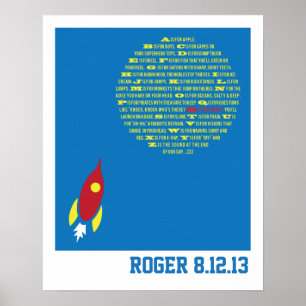 Raketen Alphabet für Jungenzimmer & Baby-Partys Poster