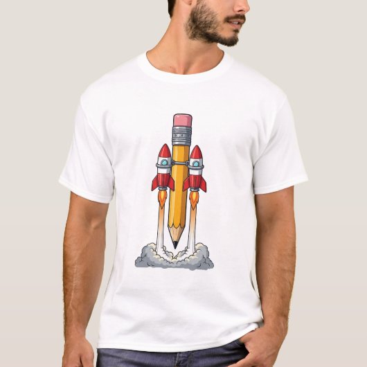 Raketen Bleistift T-Shirt (Vorderseite)