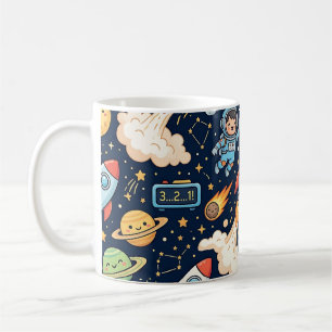 Raketen-Countdown-Weltraum-Tasse Kaffeetasse