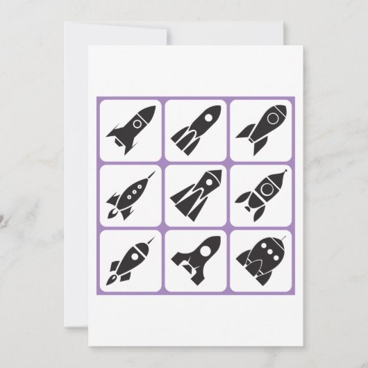 Raketen Einladung (Vorderseite)