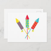 Raketen-Feuerwerk Postkarte (Vorne/Hinten)
