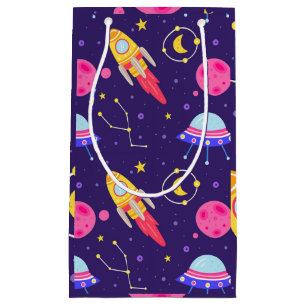Raketen fliegen zum Moon Children Muster Kleine Geschenktüte