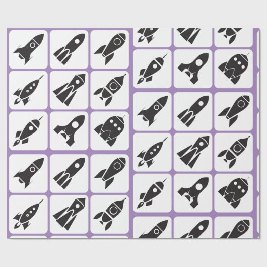 Raketen Geschenkpapier (Flach)