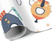 Raketen Geschenkpapier (Rolleneckpunkt)