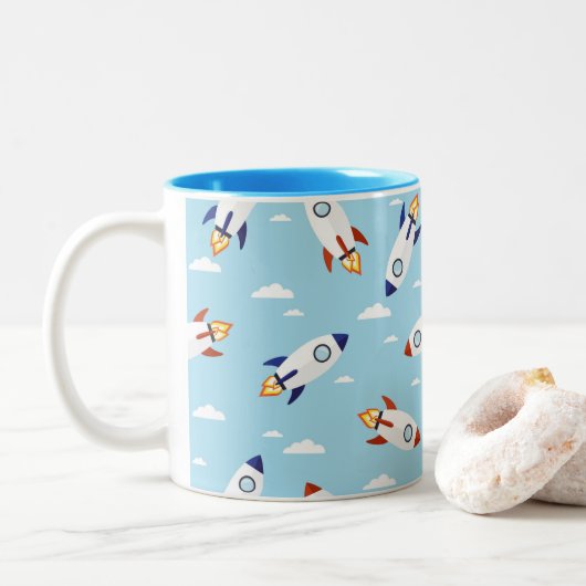 Raketen Kindersoldaten-Tasse Zweifarbige Tasse (Mit Donut)