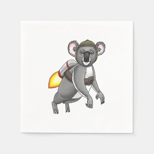 Raketen-Koala-Bär Serviette (Vorderseite)