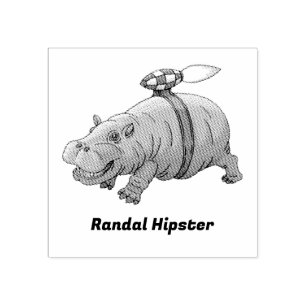 Raketen Nilpferd Gummistempel
