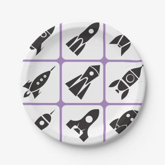 Raketen Pappteller (Vorderseite)