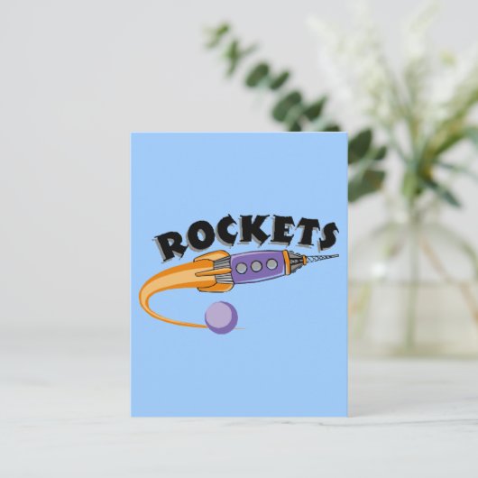 Raketen Postkarte (Stehend Vorderseite)