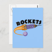 Raketen Postkarte (Vorne/Hinten)