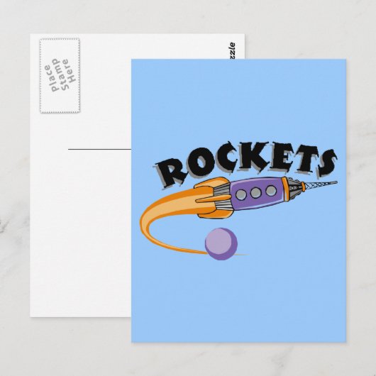 Raketen Postkarte (Vorne/Hinten)