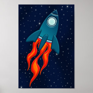Raketen-Postkarten-Anhänger-Etiketten Poster