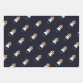 Raketen Sonnensystem Astronautensatellit 3 Stück Geschenkpapier Set (Vorderseite)