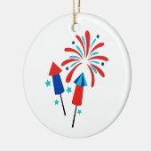 Raketen und Feuerwerke Keramik Ornament (Links)