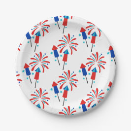 Raketen und Feuerwerke Pappteller