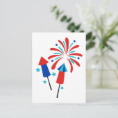 Raketen und Feuerwerke Postkarte (Stehend Vorderseite)