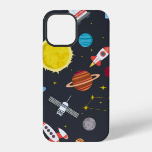 Raketen-Weltraum-Globus Sonnensystem und Planet Ko iPhone 12 Hülle