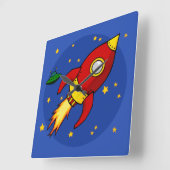 Raketenabdeckung Quadratische Wanduhr (Winkel)