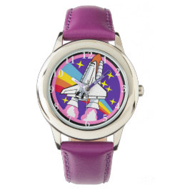 Raketenabschubraum Lila Girl Watch Armbanduhr