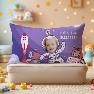 Raketenastronaut Space Anzug Custom Foto Kids Room Lendenkissen
