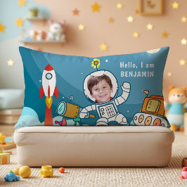 Raketenastronaut Space Anzug Custom Foto Kids Room Lendenkissen