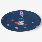 Raketenballons - Geburtstagsparty des Weltraums Pappteller (Schrägansicht)