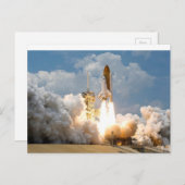Raketenexplosion in die Weltraumpostkarte Postkarte (Vorne/Hinten)
