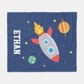 Raketenexplosion unter Planeten und Sternen, Kinde Fleecedecke (Vorderseite (Horizontal))