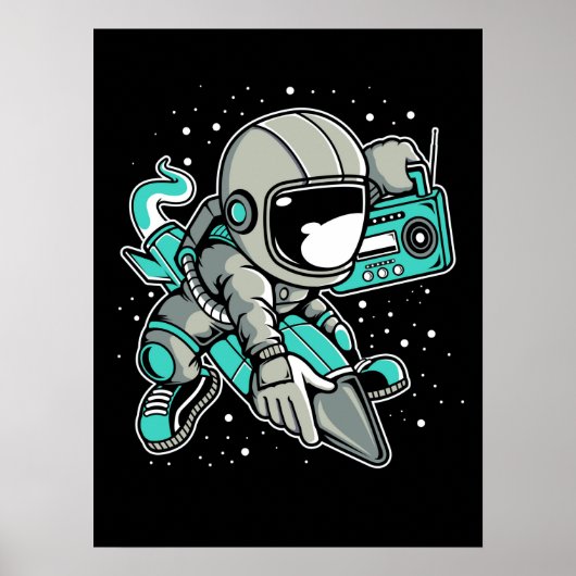 Raketenfahrt und Tunes der Astronauten Poster (Vorne)