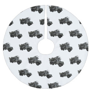 Raketenfahrzeug Cartoon-Illustration Polyester Weihnachtsbaumdecke