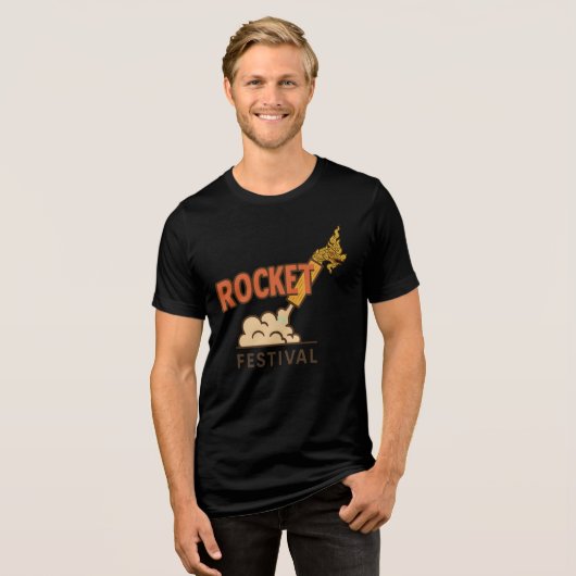 Raketenfest Tri-Blend Shirt (Vorderseite voll)