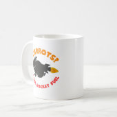 Raketenhase. Sarkastisches Kaninchen. Funny Rabbit Kaffeetasse (Vorderseite Links)