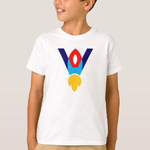 Raketenkinder Buchstabe V T-Shirt
