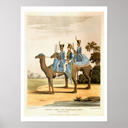 Raketenkorps und Dromedar, Bengalische Armee 1817 Poster (Vorne)