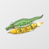 Raketenkrokodil Fensteraufkleber (Blatt)