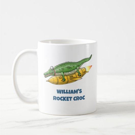 Raketenkrokodil Kaffeetasse (Links)