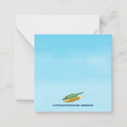 Raketenkrokodil Mitteilungskarte (Vorderseite)