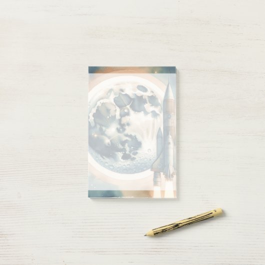 Raketenmoorraum Post-it Klebezettel (Auf Schreibtisch)