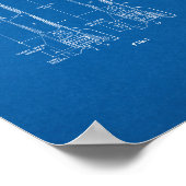 Raketenmotorschiff - Blueprint Poster (Ecke)