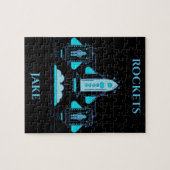Raketenrätsel mit personalisiertem Namen. Puzzle (Horizontal)