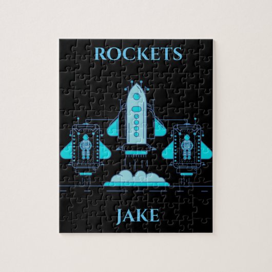 Raketenrätsel mit personalisiertem Namen. Puzzle (Vertikal)