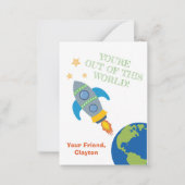 Raketenraumklassenzimmer Mitteilungskarte (Vorderseite)